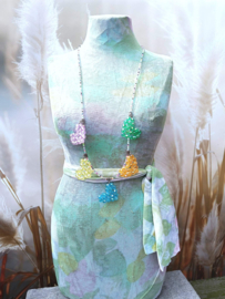 Acryl facet harten ketting