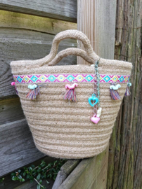 Geweven jute tasje Bohemian stijl