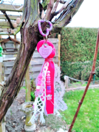 Roze en lila tashanger