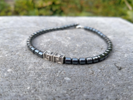 Heren armbandje met Terahertz cilinder kraaltjes