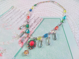 Fijne glaskralen ketting strass
