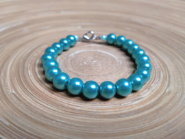 Turquoise glasparel armband 8 mm