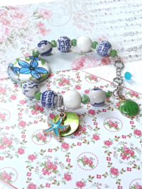 Delfts blauwe schelpen armband