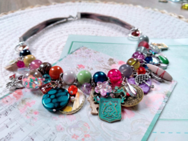 Parel Ibiza style glasparel ketting - Ibiza style kettingen