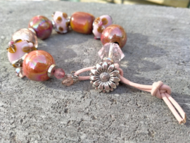 Armband met Kazuri en Lampwork kralen