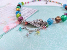 Crackle glaskralen ketting