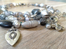 3-Laags grijze ketting