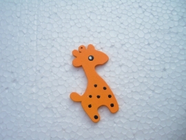 Oranje houten giraf bedel