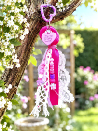 Roze en lila tashanger