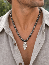 Heren ketting agaat duivelhanger