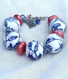 Grove Delfts blauwe armband