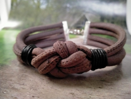 Bruine heren armband van Dreamz koord met Keltische knoop