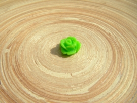 Resin cabochon roosje  groen 10 mm