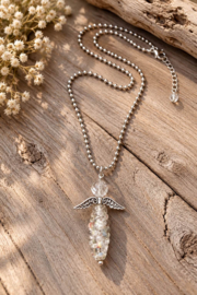 Ballchain ketting met crinkle beschermengel