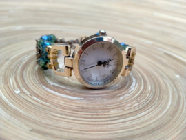 Handgemaakt horloge met Tsjechische facet geslepen glas bicones