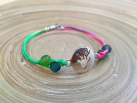 Rainbow Chamballa armbandje met herten connector