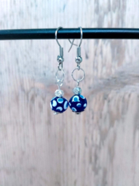 Delfts blauwe dot oorbellen