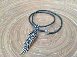 Leren heren ketting met Viking hanger