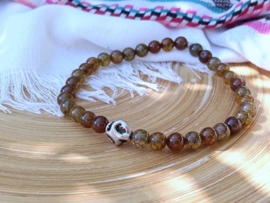 Bruin Gemêleerde Herenarmband