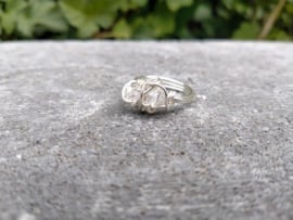 Zilverkleurige Copperwire ring met transparante bicones