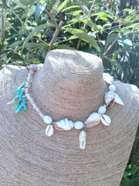 Ibiza Schelpen ketting met Barok Zoetwaterparel
