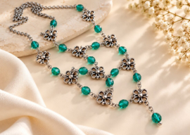 Groene Tsjechische Glaskralen ketting