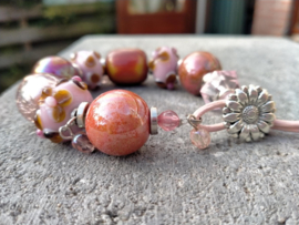 Armband met Kazuri en Lampwork kralen