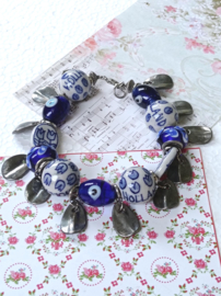 Delfts blauwe armband met evel eye kralen
