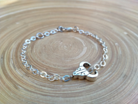 Zilver plated armbandje met skull connector