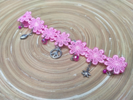 Roze bloem Choker