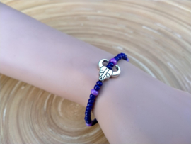 Skull armbandje in donkerblauw en lila