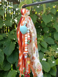 Zacht Oranje Bag Charm/Tassel