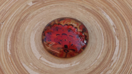 Rood en bruine glas cabochon 25 mm