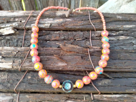 Manmade kralenketting met Tsjechische anemoon bloem glaskraal