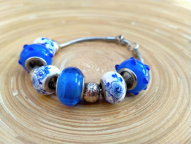 Pandora Style armband in delftsblauw