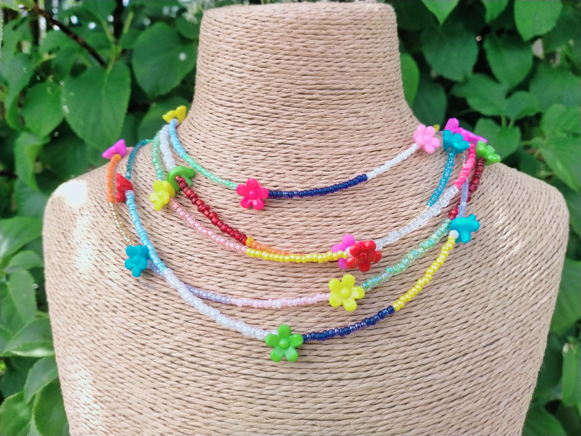 Multi rocailles en Miyuki ketting van 5 lagen