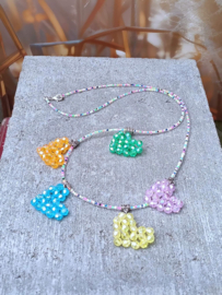 Acryl facet harten ketting