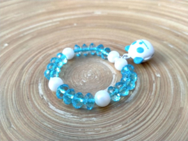 Elastieken kinderarmbandje met panda belletjes bedel