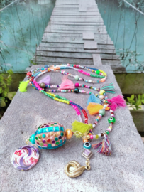 Dubbele Bohemian ketting met Shamballa kraal
