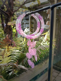 Creolen van roze Strass Rocailles