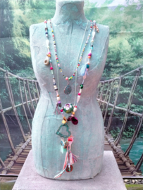 Vrolijke 3-delige Ibiza style ketting