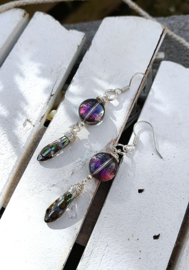 Daggerbeads Oorbellen in Lila en Paars