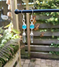 Sprankelende Oorbellen met Aqua Facetkralen