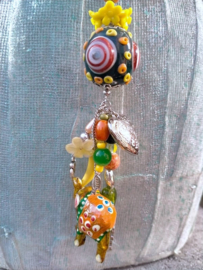 Lange Ibiza ketting in oranje/groen/geel