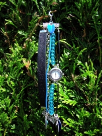 Horloge in blauw en zwart