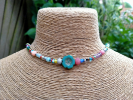 Workshop choker en armbandje van rocailles €20,-