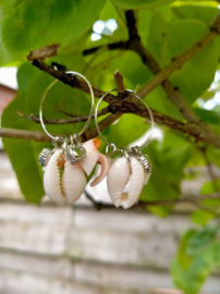 Creolen oorbellen klein met kauri schelpjes