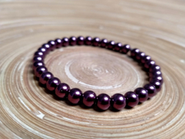 Aubergine glasparel armband 6 mm