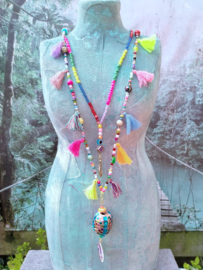 Dubbele Bohemian ketting met Shamballa kraal