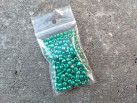 Metallic groene rocailles 4mm 15 gram